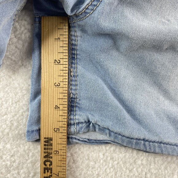 Seven7 Jean Shorts Womems 4 Distressed Blue 28x5.5 Stretch Demin Low Rise - Picture 8 of 16